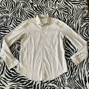Speckled Reaction by Kenneth Cole slim fit button mens long sleeve collar shirt